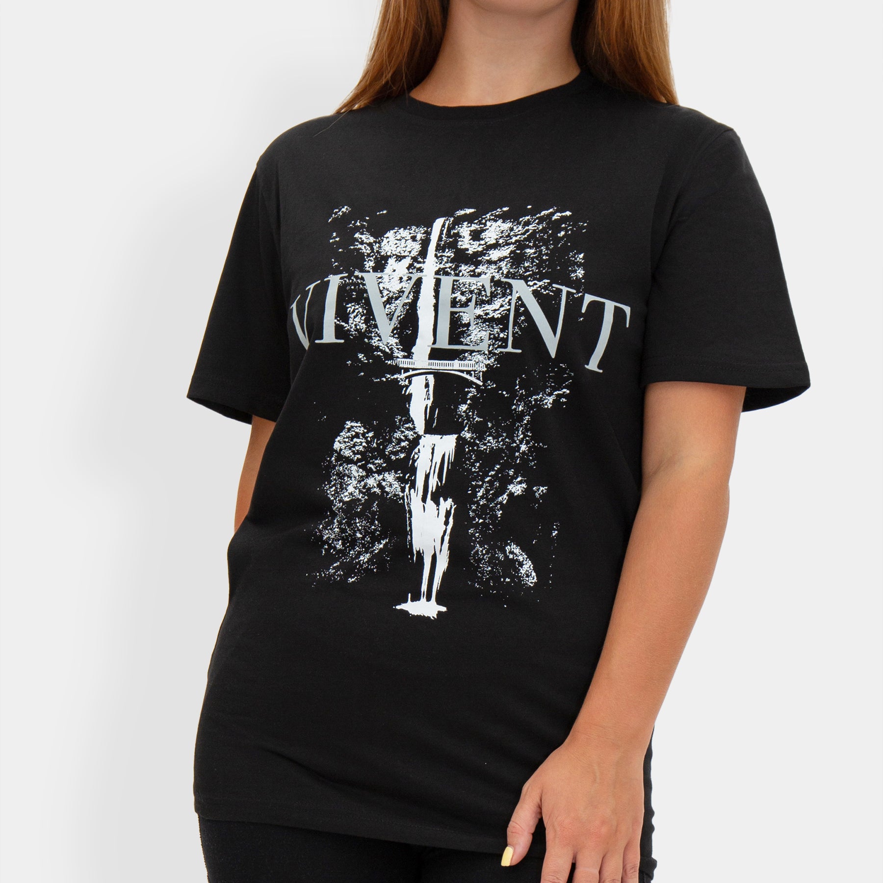 Unisex Waterfall Print T-Shirt | Black