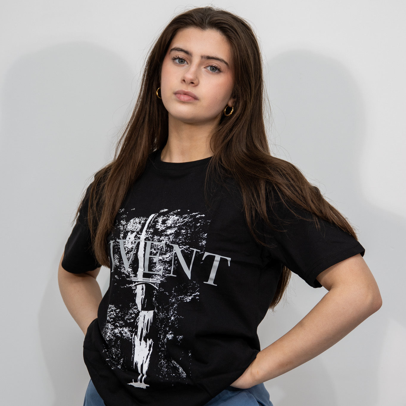 Unisex Waterfall Print T-Shirt | Black